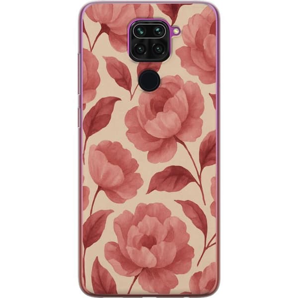 Xiaomi Redmi Note 9 Genomskinligt Skal Rose Bloom