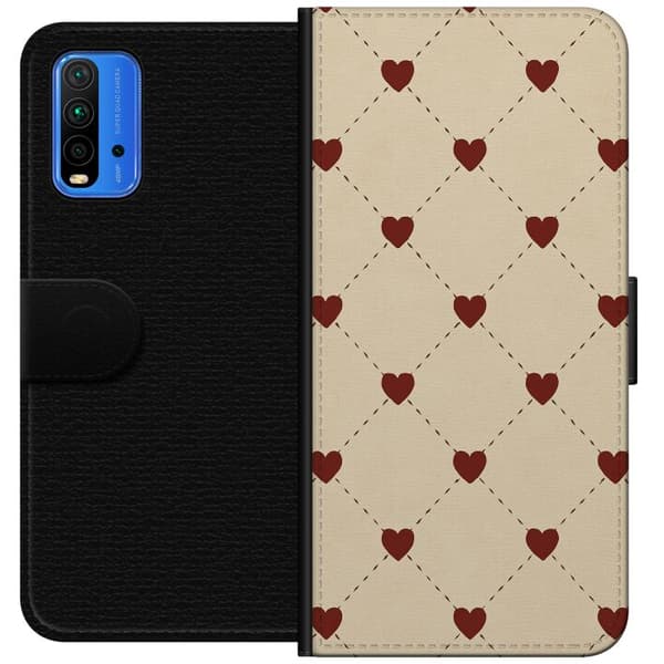 Xiaomi Redmi Note 9 4G Tegnebogsetui Hjertegitter