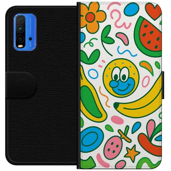 Xiaomi Redmi Note 9 4G Tegnebogsetui Sommerfugle Slør