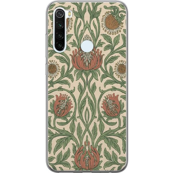 Xiaomi Redmi Note 8 Gjennomsiktig deksel Bladedetaljer