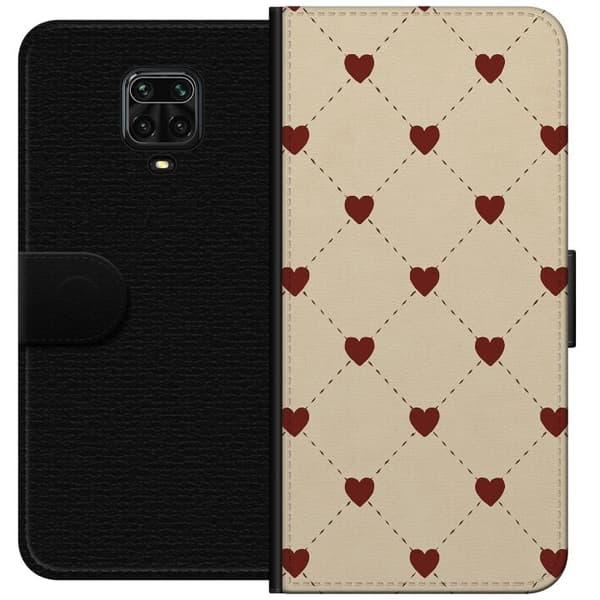 Xiaomi Redmi Note 9S Tegnebogsetui Hjertegitter