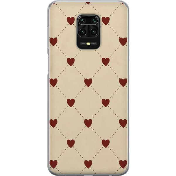 Xiaomi Redmi Note 9S Läpinäkyvä kuori Sydänverkko