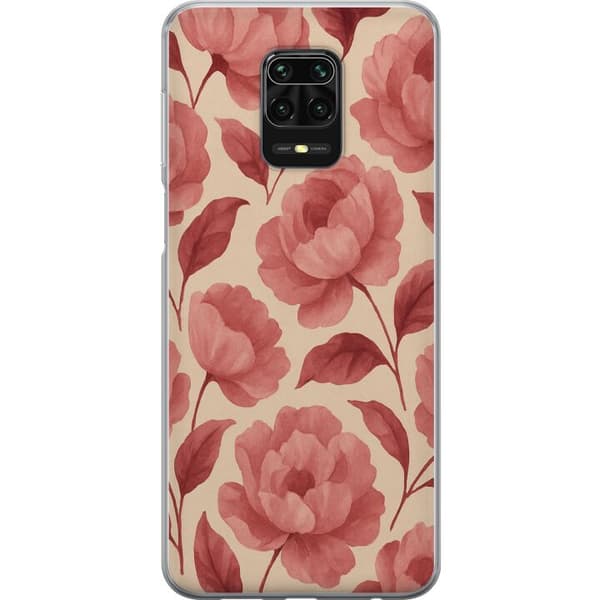 Xiaomi Redmi Note 9S Gjennomsiktig deksel Rose Blomst