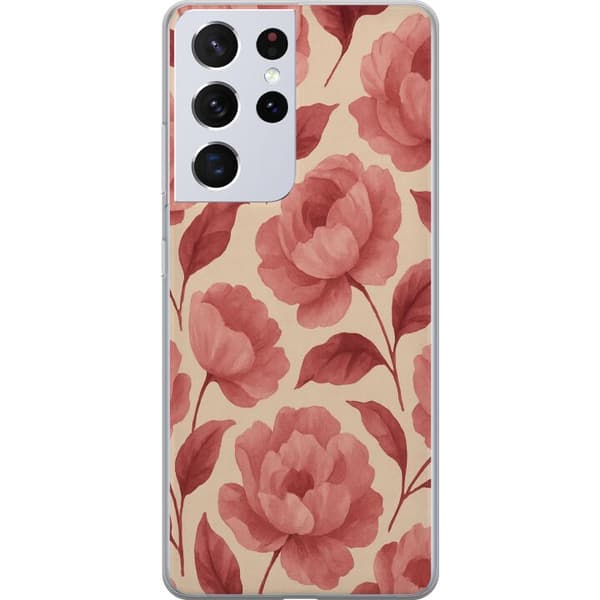 Samsung Galaxy S21 Ultra 5G Genomskinligt Skal Rose Bloom