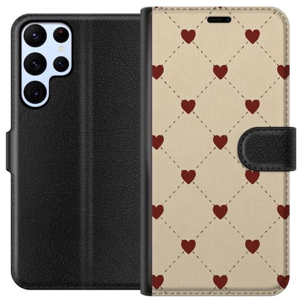 Samsung Galaxy S24 Ultra Plånboksfodral Heart Grid