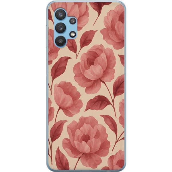 Samsung Galaxy A32 5G Gennemsigtig cover Roseblomst