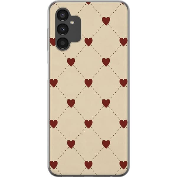 Samsung Galaxy A04s Genomskinligt Skal Heart Grid