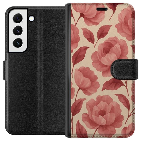 Samsung Galaxy S22+ 5G Tegnebogsetui Roseblomst