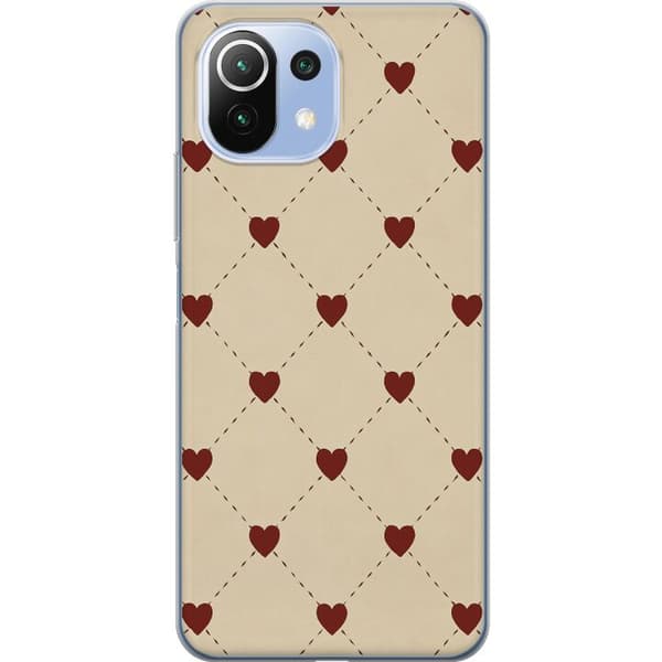 Xiaomi 11 Lite 5G NE Genomskinligt Skal Heart Grid