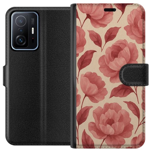 Xiaomi 11T Tegnebogsetui Roseblomst