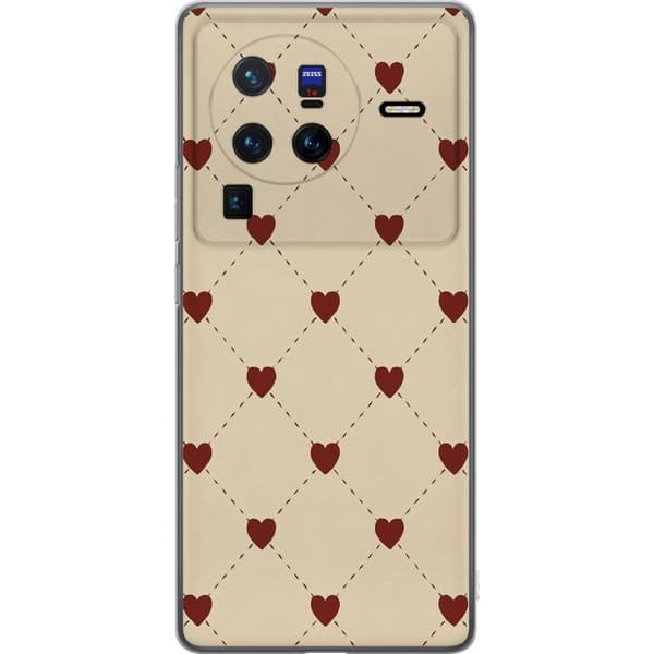 vivo X80 Pro Läpinäkyvä kuori Sydänverkko