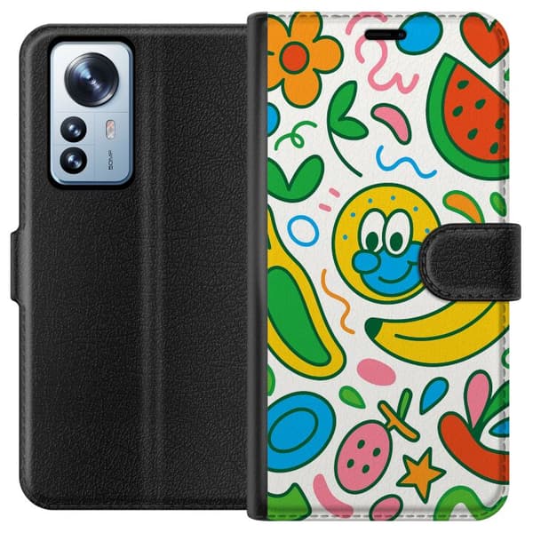 Xiaomi 12 Pro Tegnebogsetui Sommerfugle Slør