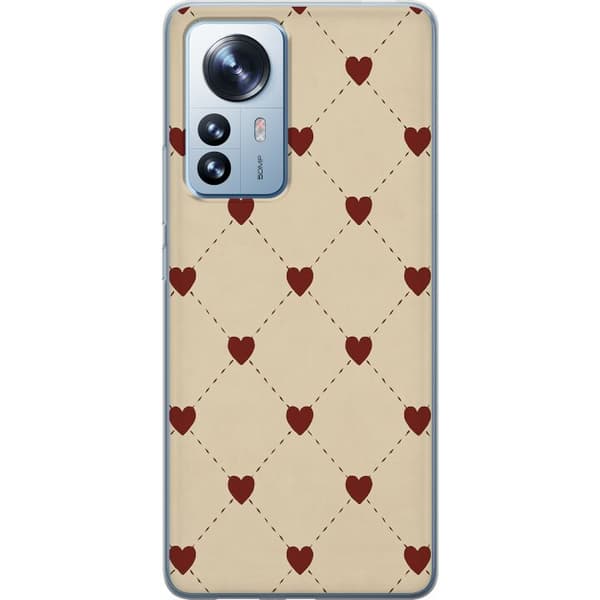 Xiaomi 12 Pro Gennemsigtig cover Hjertegitter