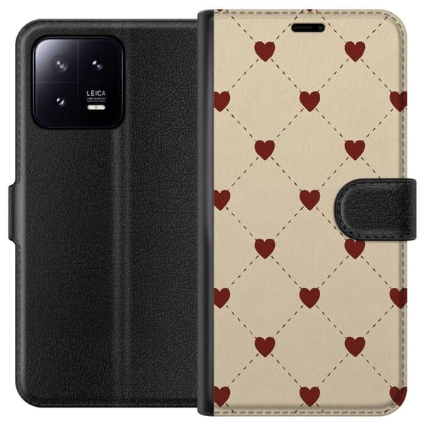 Xiaomi 13 Plånboksfodral Heart Grid