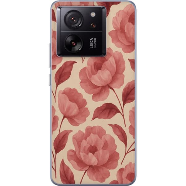 Xiaomi 13T Pro Gennemsigtig cover Roseblomst