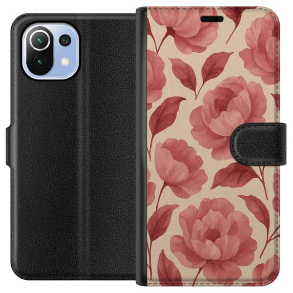 Xiaomi Mi 11 Lite Tegnebogsetui Roseblomst