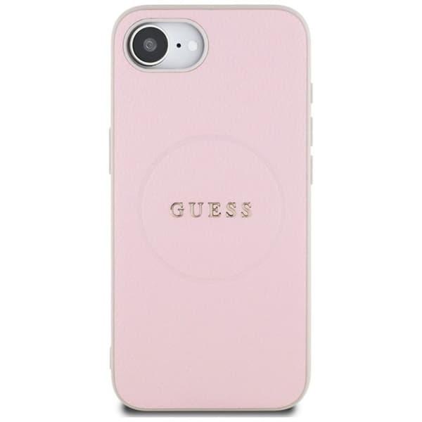 Coque för iPhone 16e - Guess Bague Guld Grainé MagSafe (GUHMPSE4PGHSMMP) - Rosa