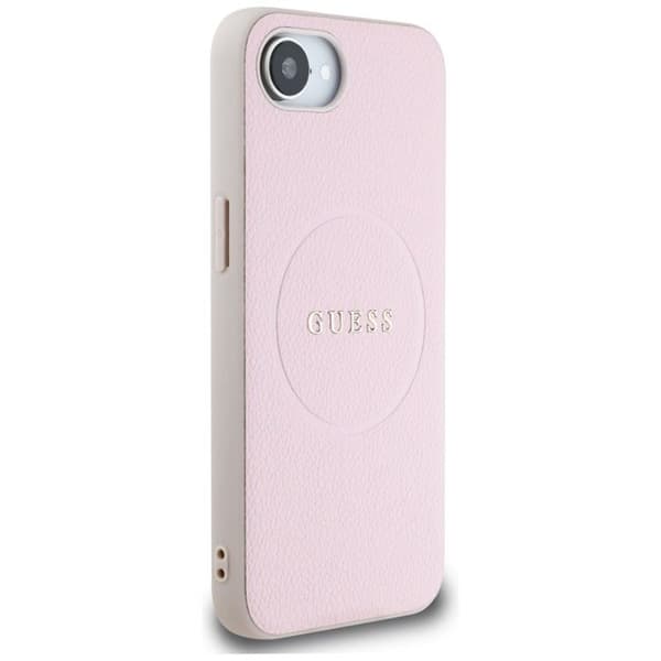 Coque för iPhone 16e - Guess Bague Guld Grainé MagSafe (GUHMPSE4PGHSMMP) - Rosa
