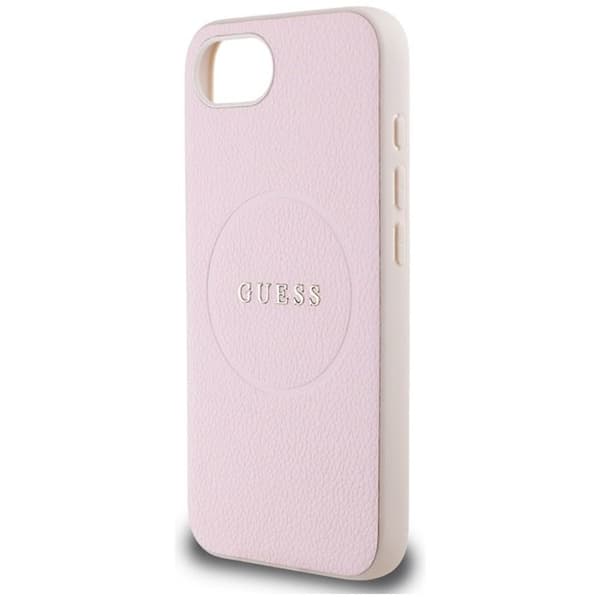 Coque för iPhone 16e - Guess Bague Guld Grainé MagSafe (GUHMPSE4PGHSMMP) - Rosa