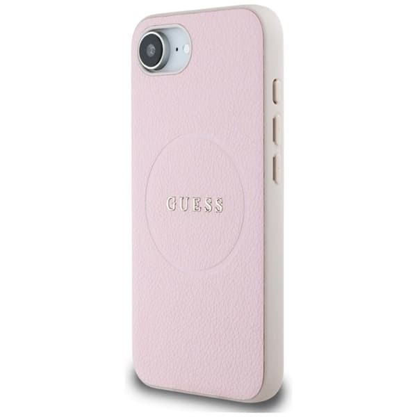 Coque för iPhone 16e - Guess Bague Guld Grainé MagSafe (GUHMPSE4PGHSMMP) - Rosa