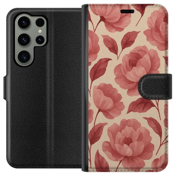 Samsung Galaxy S23 Ultra Tegnebogsetui Roseblomst