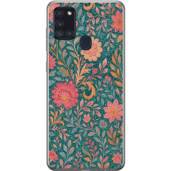 Samsung Galaxy A21s Genomskinligt Skal Floral Dream