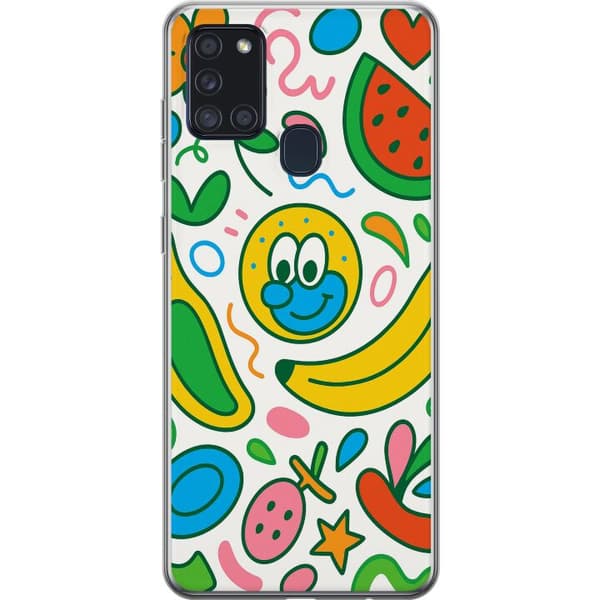 Samsung Galaxy A21s Gjennomsiktig deksel Sommerfuglslør