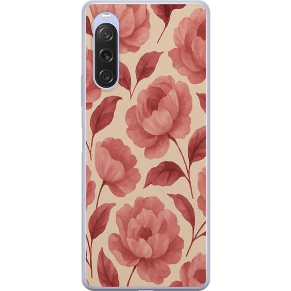 Sony Xperia 10 V Gennemsigtig cover Roseblomst