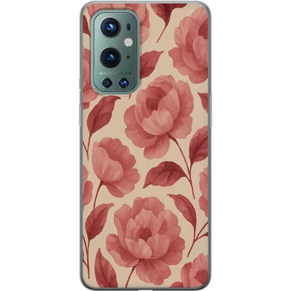 OnePlus 9 Pro Genomskinligt Skal Rose Bloom