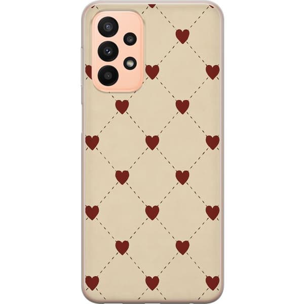 Samsung Galaxy A23 Genomskinligt Skal Heart Grid