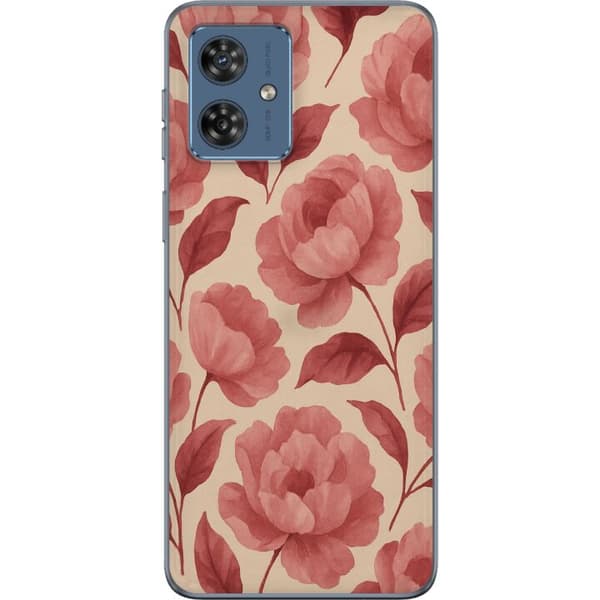 Motorola Moto G54 Gennemsigtig cover Roseblomst
