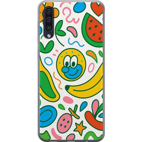 Samsung Galaxy A50 Läpinäkyvä kuori Perhosverho