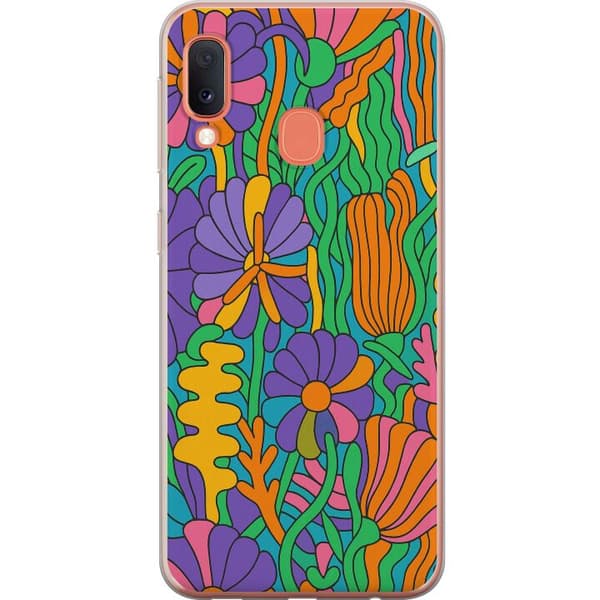 Samsung Galaxy A20e Gennemsigtig cover Farveeksplosion
