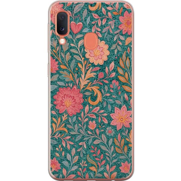 Samsung Galaxy A20e Gennemsigtig cover Floral Dream