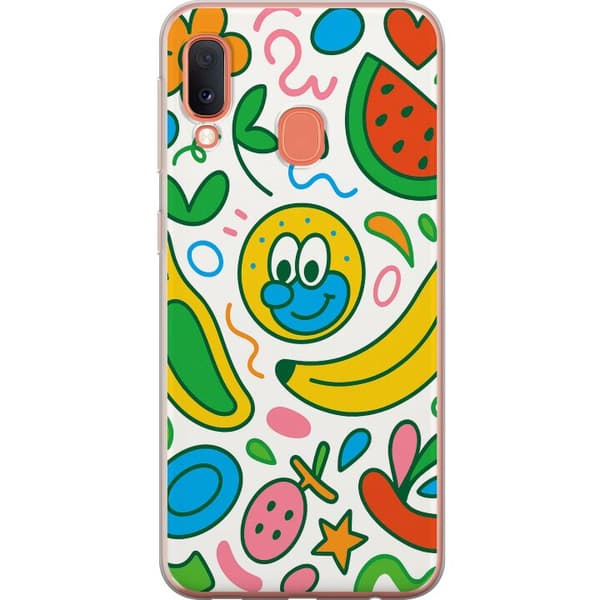 Samsung Galaxy A20e Genomskinligt Skal Butterfly Veil