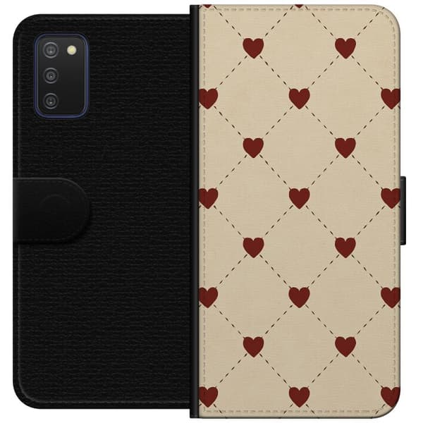 Samsung Galaxy A03s Plånboksfodral Heart Grid