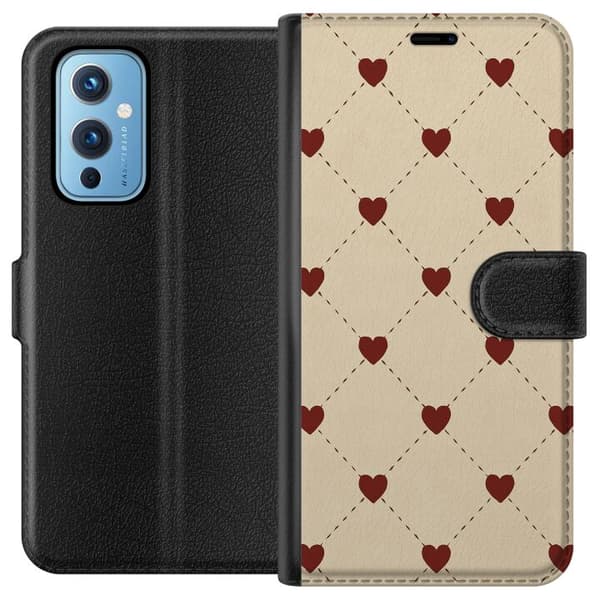 OnePlus 9 Plånboksfodral Heart Grid