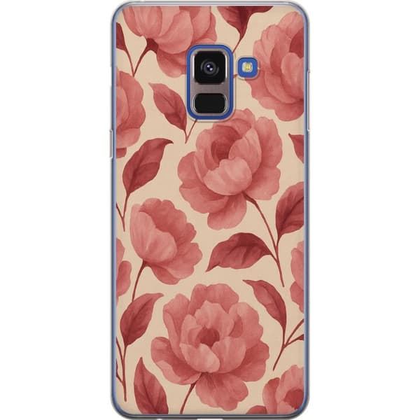Samsung Galaxy A8 (2018) Gjennomsiktig deksel Rose Blomst