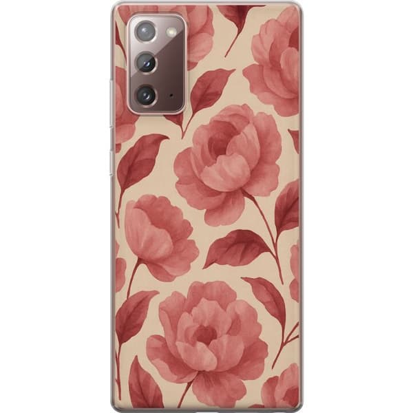 Samsung Galaxy Note20 Gennemsigtig cover Roseblomst