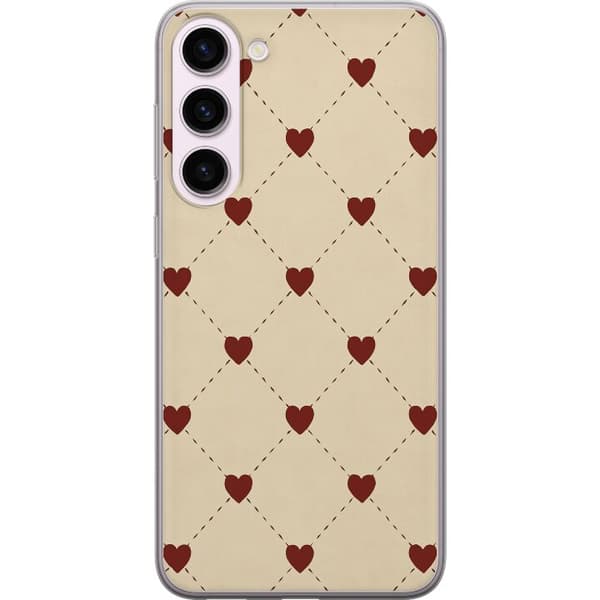 Samsung Galaxy S23+ Genomskinligt Skal Heart Grid