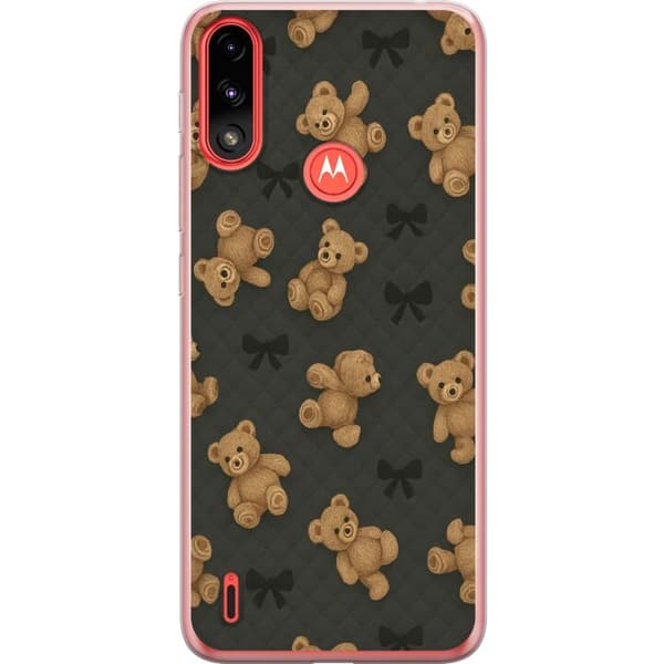 Motorola Moto E7 Power Genomskinligt Skal Teddy Hugs