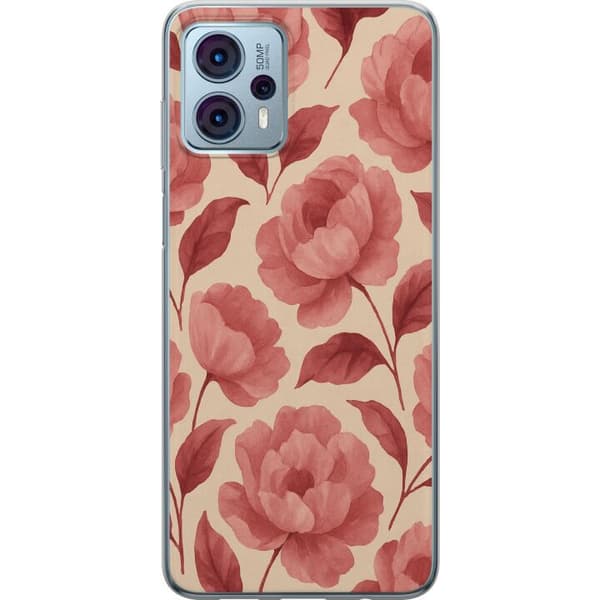 Motorola Moto G23 Genomskinligt Skal Rose Bloom