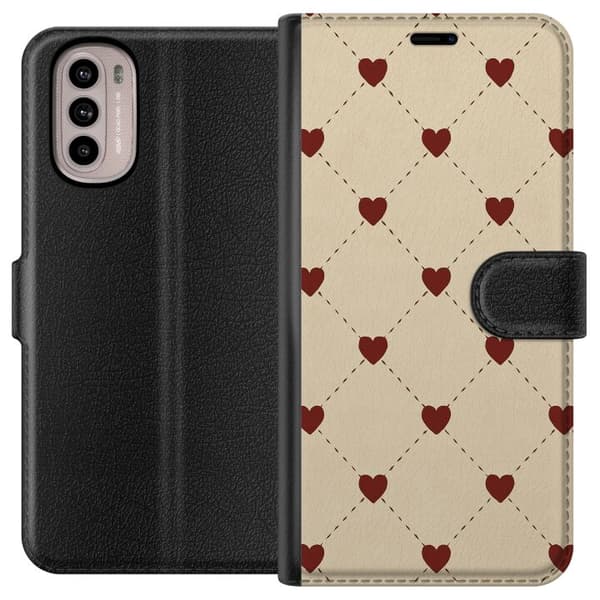 Motorola Moto G31 Lompakkokotelo Sydänverkko