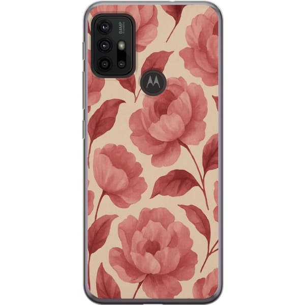 Motorola Moto G30 Gennemsigtig cover Roseblomst