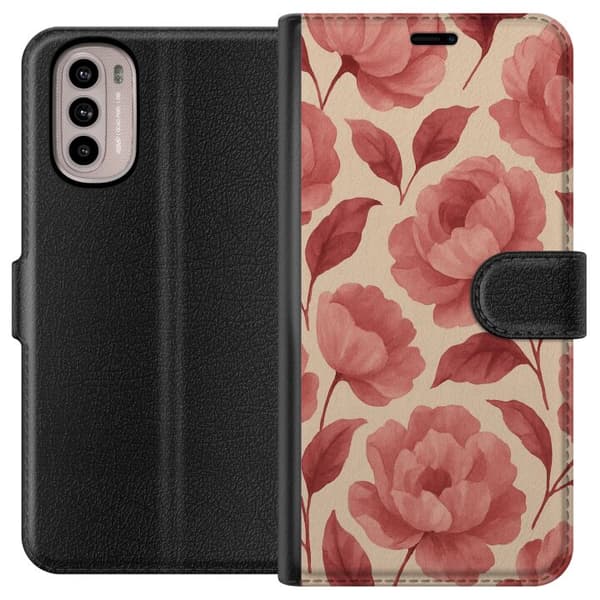Motorola Moto G41 Tegnebogsetui Roseblomst