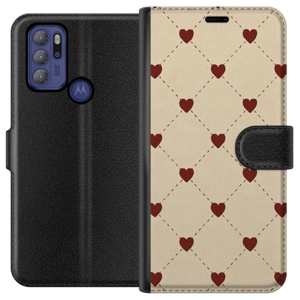 Motorola Moto G60S Lompakkokotelo Sydänverkko