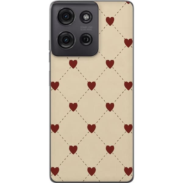 Motorola Moto G75 Gennemsigtig cover Hjertegitter