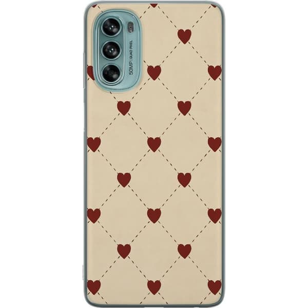 Motorola Moto G62 5G Läpinäkyvä kuori Sydänverkko