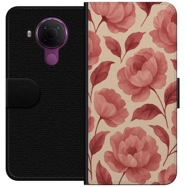 Nokia 5.4 Tegnebogsetui Roseblomst