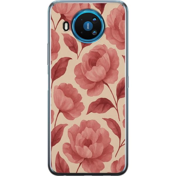 Nokia 8.3 5G Gjennomsiktig deksel Rose Blomst
